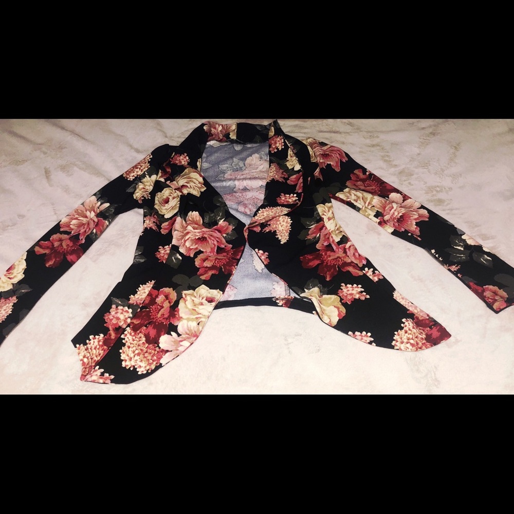 Floral Peplum Cardigan